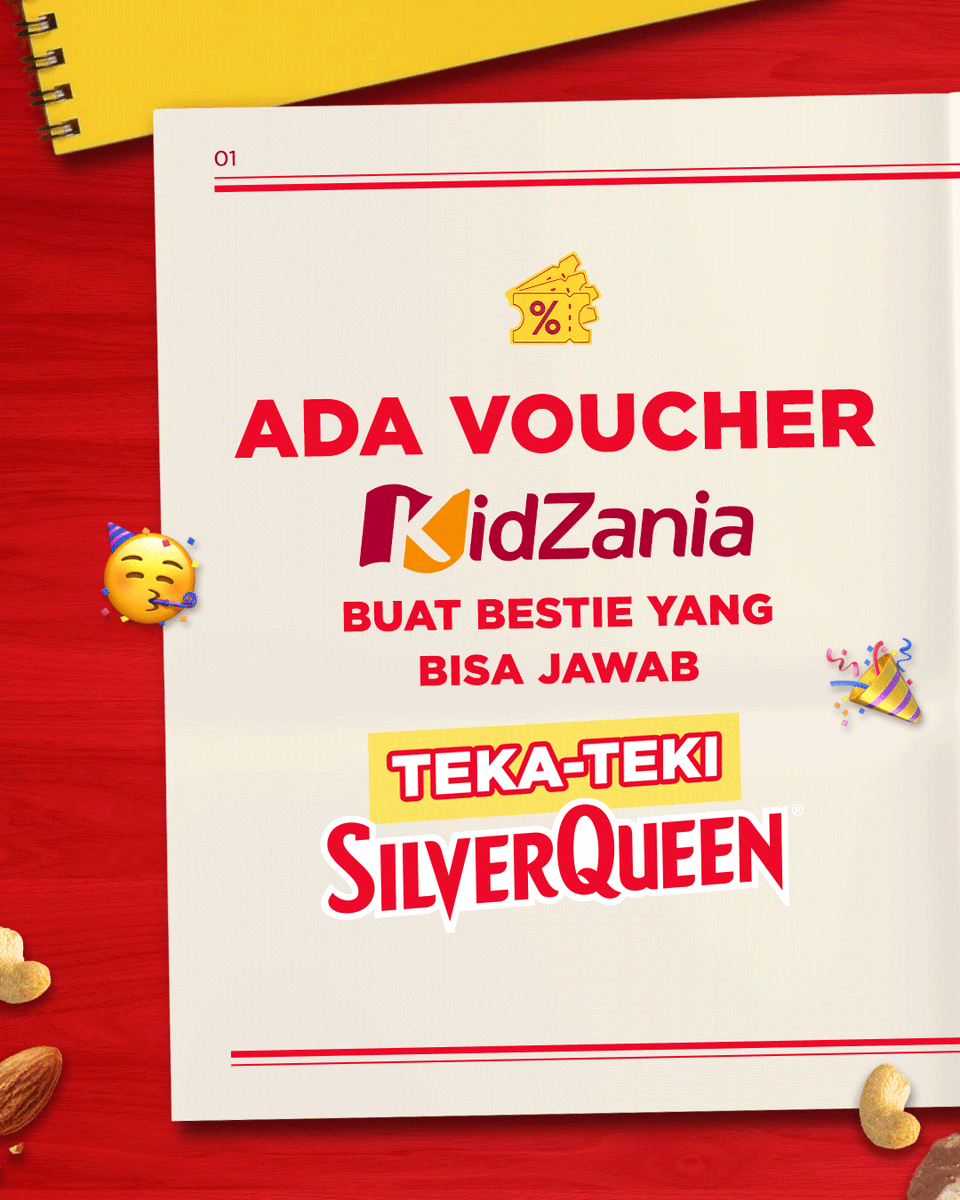 SilverQueenID's tweet photo. SIAPA MAU MAIN DI KIDZANIA, SINI MERAPAT🛝  SilverQueen punya voucher KidZania buat 25 orang bestie yang beruntung 🎁 Cara ikutannya gampang banget:
1.⁠ ⁠Wajib follow semua akun sosial media SilverQueen (jangan private akun) https://t.co/3qLOr7v6Ii