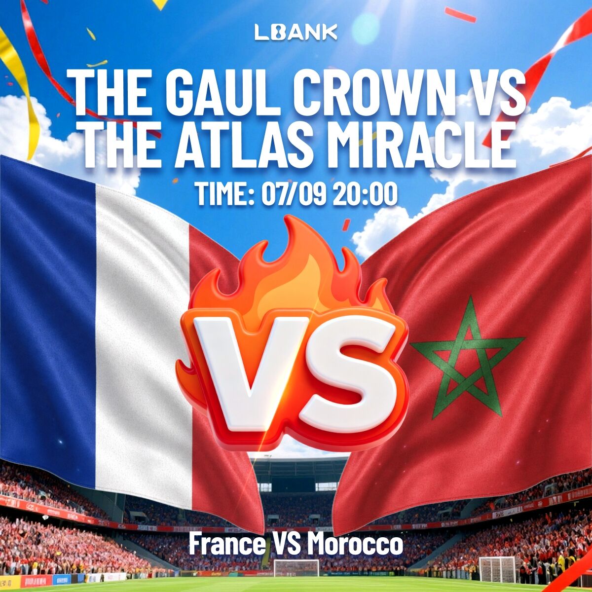 LBank_Exchange's tweet photo. 🇫🇷 France vs Morocco 🇲🇦. Quarter-final. ⚽🔥

Mbappé steps into another knockout test.

Can France keep their title push alive, or will Morocco turn belief into another World Cup shock?

Make your call on LBank Predict:
https://t.co/XUF9TVeNGA

#FRAMAR #LBankPredict #WorldCup2026 https://t.co/jRTyyZ46JG