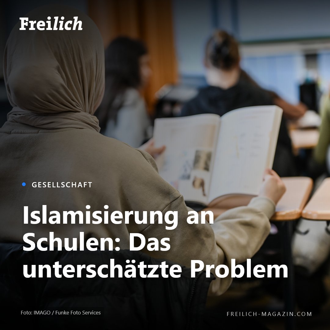 freilichmagazin's tweet photo. 🏫 Warum breitet sich islamischer Konformitätsdruck an Europas Schulen aus?

@E_Dieringer_MEP sieht die Antwort im schwindenden Selbstbewusstsein westlicher Gesellschaften.

Link zum Artikel: https://t.co/hiWK6tJ8zh https://t.co/DJckZNXzn3