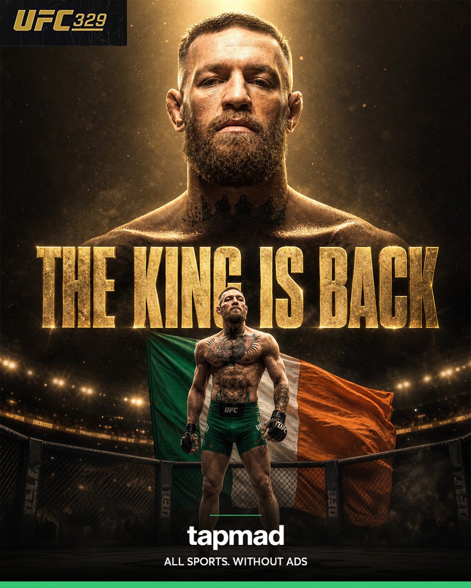 tapmadtv's tweet photo. 5 years of waiting ends this Saturday๐คThe Notorious walks back into the octagon and the whole world stops what it's doing๐Las Vegas,brace yourself๐ฅThe king is back! ๐
Catch every fight live in HD and without ads, only on tapmad!
#UFC | #AllSportsWithoutAds | #tapmad | UFC26 https://t.co/0SjkIR44wL