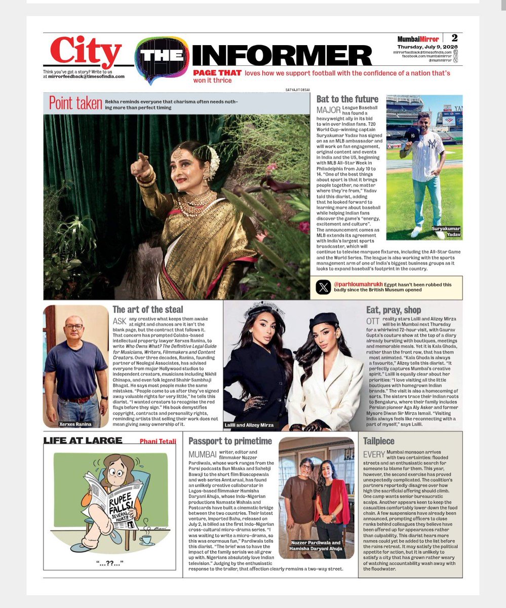 Nozzer5p's tweet photo. Woke up to this
Gratitude to Mumbai Mirror 
Anjana Vaswani 
For making this cross cultural journey even more special 
#IMPORTEDBAHU 
Is streaming on @Lebara_Nigeria  Lebara Play app
Welcome her to your digital homes Shower Some Love 
@OfficialOsas
#rajnieshduggall @hamishadahuja https://t.co/qIOmPWSzPY