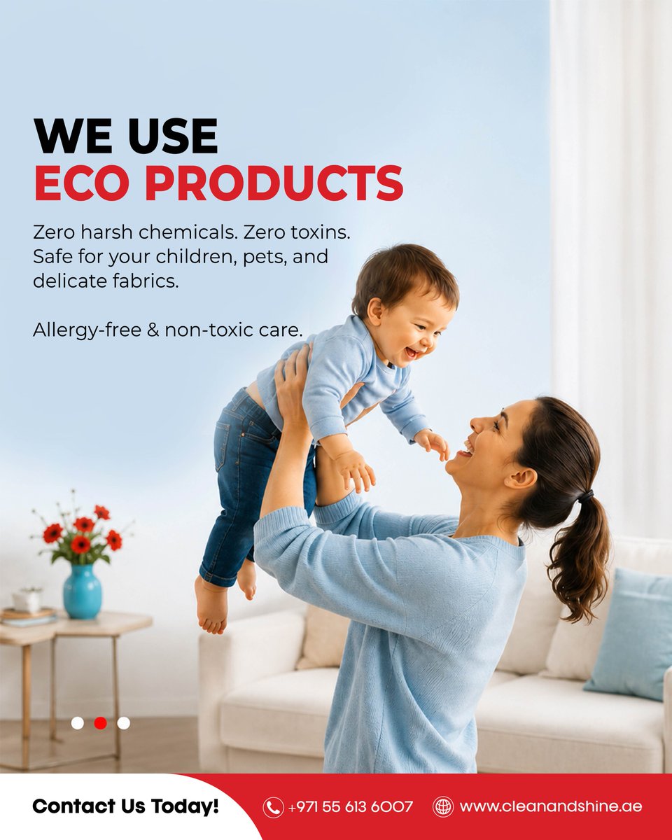 CleanandShine_'s tweet photo. 🌱 Eco-Friendly Deep Cleaning in Dubai 🧹

Zero toxins, safe for kids &amp; pets! We offer home, villa, and office deep cleaning.

📞 +971 55 613 6007 
🌐 https://t.co/lOcIgHMhmw

#EcoFriendlyCleaning #DeepCleaning #SafeForKids #CleanAndShine #DubaiCleaners #SustainableLiving https://t.co/BQtAu7uY3Y