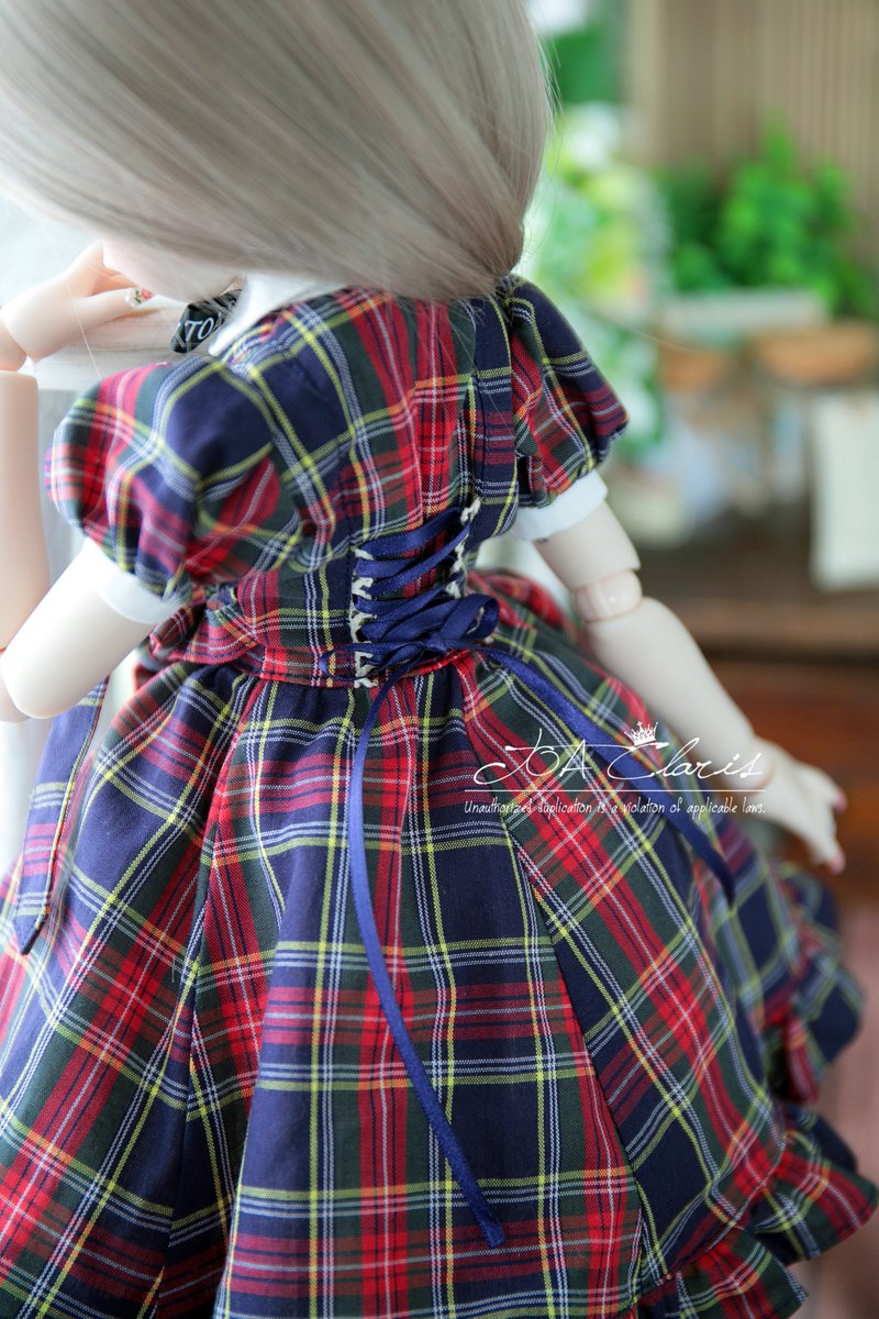 🍉ベリーベリーチェックワンピース MDD（～M胸）対応 レッドネイビーの