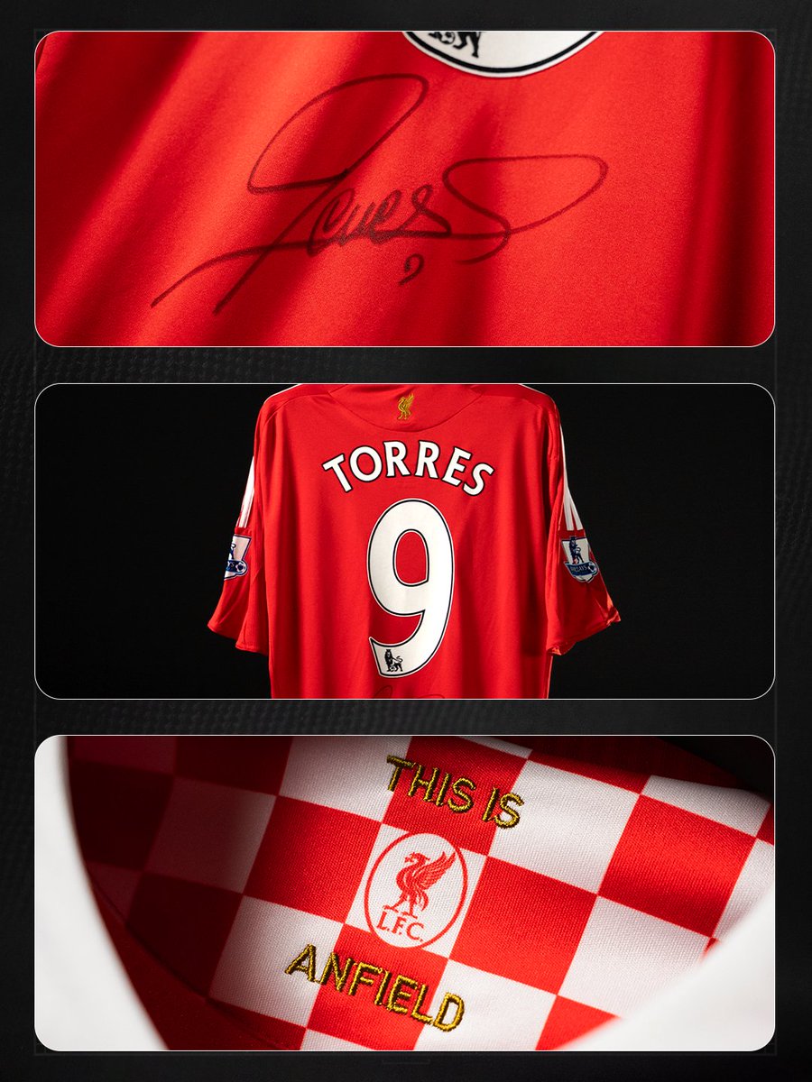 MatchWornShirt's tweet photo. El Niño terrorised Premier League defences with a combination of pace, power and ruthless finishing that felt genuinely unstoppable. 33 goals in his debut season at Anfield. A different level. https://t.co/mPKhUSWU6B