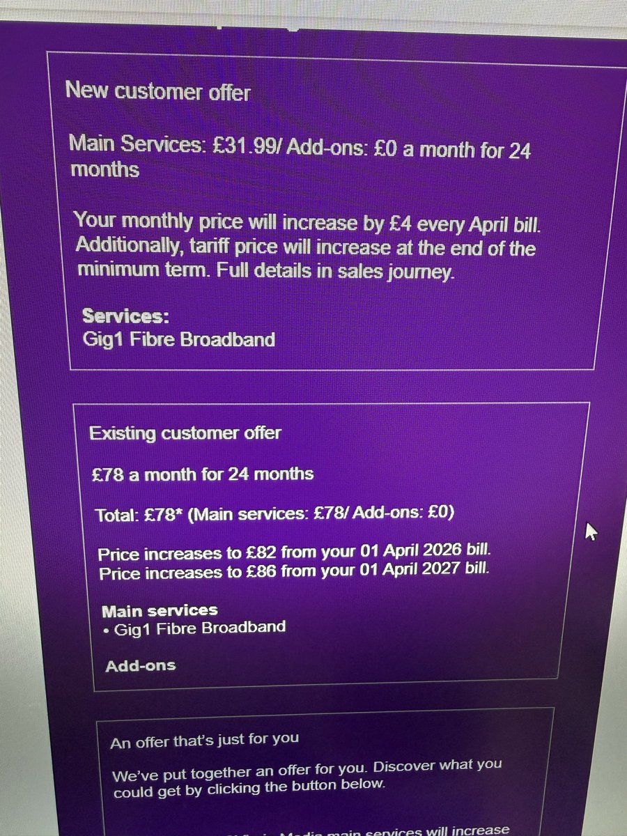 Pauls_7in7's tweet photo. @virginmedia is this a joke? I pay £48 a month and to remain loyal your best deal is £78 a month

But if I’m brand new it’s only £32 a month!! I’ll be heading to pastures new, thanks for the last 2 years! https://t.co/NzDNATwgjw