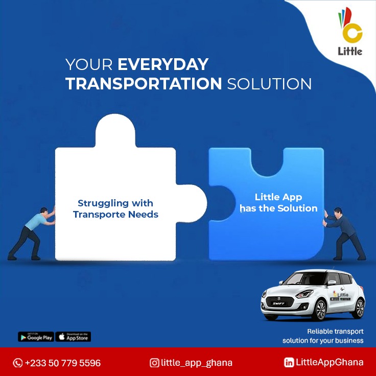 LittleGhana22's tweet photo. The missing piece for your business logistics ✅  Little App connects your transport needs to smart, reliable solutions. Book. Track. Manage. All in one app. 
  #LittleAppGhana #CorporateTransport https://t.co/nEi5RZEd49