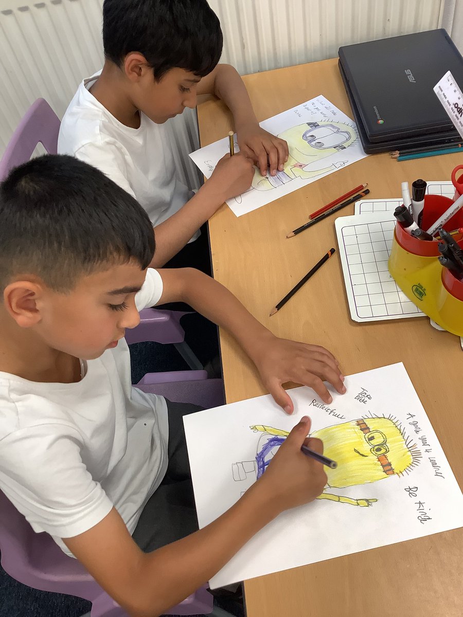 Gaskell_LKS2's tweet photo. Transition day in Year 4. @GaskellPrimary #minions #expectation #art #teamwork #keystage2 #transition. https://t.co/LoPFGGYE6u