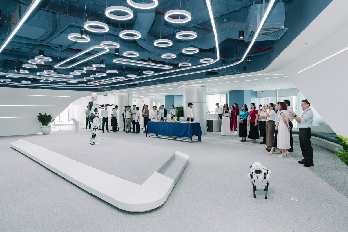 AiMOGA_Robotics's tweet photo. AiMOGA's First Overseas Experience Center Officially Opens in Vietnam!
On July 8, AIMOGA and Geleximco Group officially inaugurated the AiMOGA AI Robot Experience Center at Geleximco's headquarters, marking the launch of the first AI robot showroom in Vietnam's high-tech ecosystem.
More than a showcase, the Experience Center serves as a platform to demonstrate real-world AI robotics applications and accelerate the adoption of intelligent automation across industries.
We look forward to working with more partners to shape the future of AI-powered services in Vietnam and beyond.
#AiMOGA #AiMOGARobotics #TrustedAiAssistant #Vietnam #ExperienceCenter