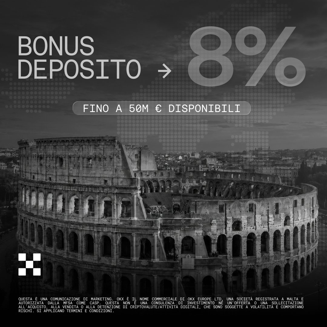 OKXItalian's tweet photo. Non limitarti a cambiare piattaforma. Passa a una piattaforma che ti permetta di fare di più con i tuoi asset.

Deposita su OKX e ricevi un bonus dell'8%. Fino a 50M € in premi. 👇🏻

https://t.co/snKwFVGYFn https://t.co/hBKkBbXES1