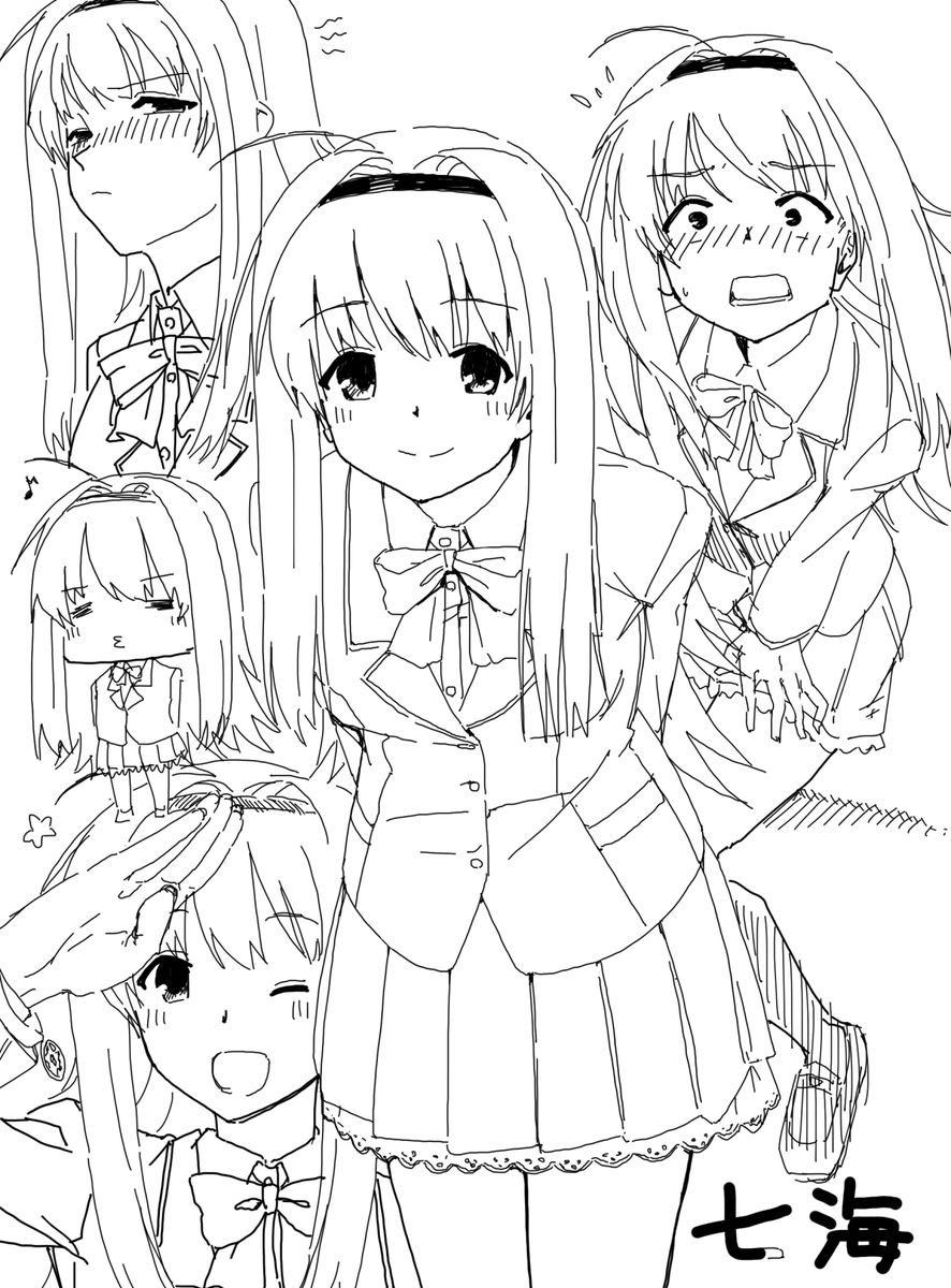 suzukazemaru's tweet photo. まだアナログでしか描いてなかった頃の絵を描き直してみたりしました
#西條七海 https://t.co/dWclPifNiY