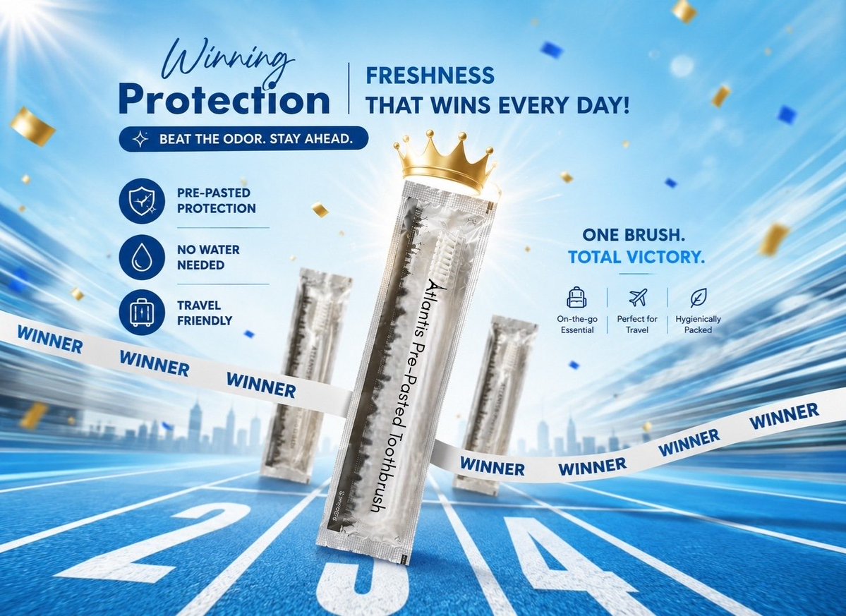 atlantis_rbv's tweet photo. Every race has a winner.
The commute. The boardroom. The job interview.
The ones who show up fresh, confident, and ready -they win.
Atlantis pre-pasted toothbrush. Zero water. Always ready.
One Brush. Total Victory. 🏆
#WinningMindset #OralCare #Atlantis #BeatTheOdor #FreshBreath https://t.co/173KjbGPs6