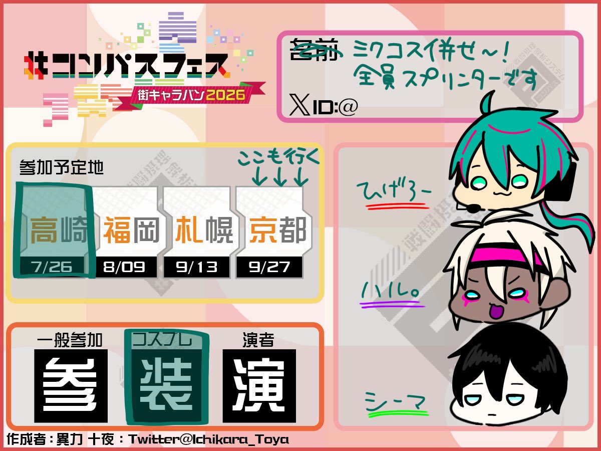 cos_obaba's tweet photo. 超会議一緒に回ってたメンバーで、ミクコス併せで！！！す！！！！！

会ってくれる人、リスト作るので気軽に反応ください🙇‍♀️

#街キャラバン2026参加表明 https://t.co/SpaRVonCV2