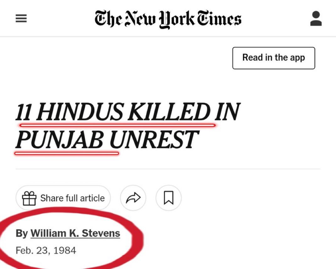 Mrsinha's tweet photo. Newyork Times report , Feb 1984.. https://t.co/ASVMMnuVEy