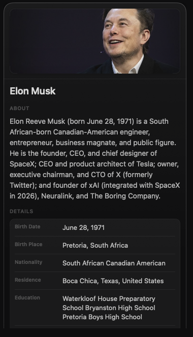 myrhex's tweet photo. Grok and Grok Build have both been the best to help me building Searxly from scratch, this is also why I have decided to integrate Grokipedia article cards instead of Wokipedia, it's really great to have this coming from @SpaceXAI and @elonmusk.

When I first started this project, I knew I needed an AI assistant that could keep up with the complex demands of macOS development. Grok Build has been exactly that. It hasn't just been a helpful tool; it has been a core part of the development process, helping me architect, debug, and refine Searxly into what it is today.

I am entirely grateful to SpaceXAI and Elon Musk for developing such a powerful model. There are a few specific reasons why Grok has been so essential to this project.

Unlike other models that often get bogged down by overly cautious safeguards, Grok allows for a truly open development environment. It doesn't put up artificial roadblocks when you're trying to solve complex, unconventional programming challenges.

Grok provides straightforward, accurate technical feedback. It doesn't sugarcoat its responses or hallucinate unnecessary workarounds, which has saved me countless hours of debugging.

The intuitive nature of the model means I can spend more time actually writing code and less time trying to prompt the AI correctly. It understands the context of the project immediately.

Searxly wouldn't be where it is today without this technology. If you're a developer working on a complex project, I highly recommend giving Grok Build a try.