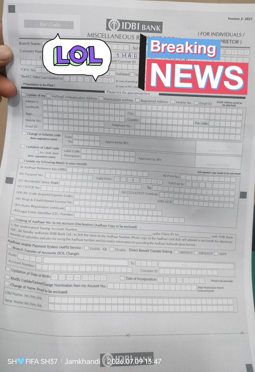 shabbirSH37's tweet photo. Dear @IDBIBank and @RBI, I am Shabbir Abdulsab Mulla, a customer of your Jamkhandi branch in Karnataka. The bank manager here lacks proper knowledge of daily banking operations. Please look into this immediately." @EKYCDIGITAL https://t.co/ZgDe8fI2eK