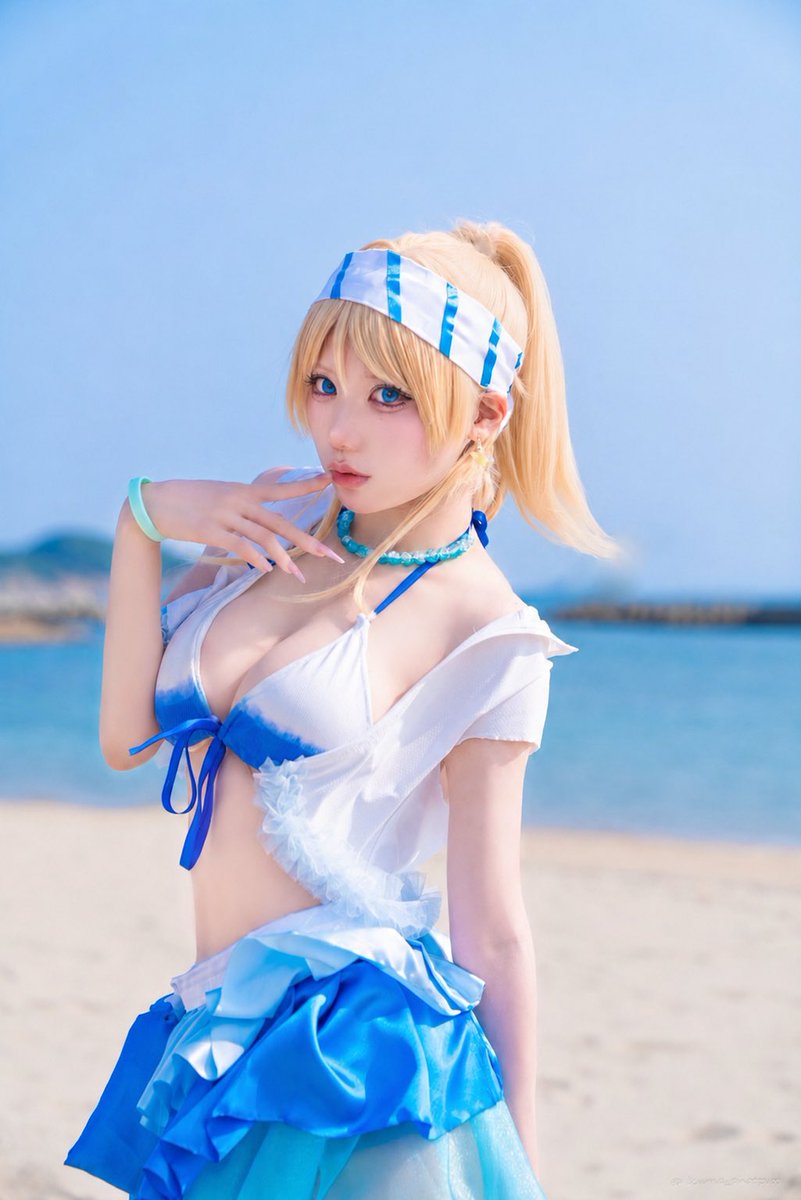 Raruchi_mo's tweet photo. cosplay🐬

ラブライブ！/ 絢瀬絵里🩵
（夏色えがおで1,2,Jump! ）

📸:@kuma_photowo 様
 #風速9mの夏色併せ0601 
#ブッくま〜ク #Cosplay https://t.co/54vRJOg3VU