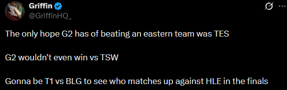 Window879's tweet photo. @GriffinHQ_ ye G2 wouldnt even beat TSW you fucking retard https://t.co/hCHUe2deeb