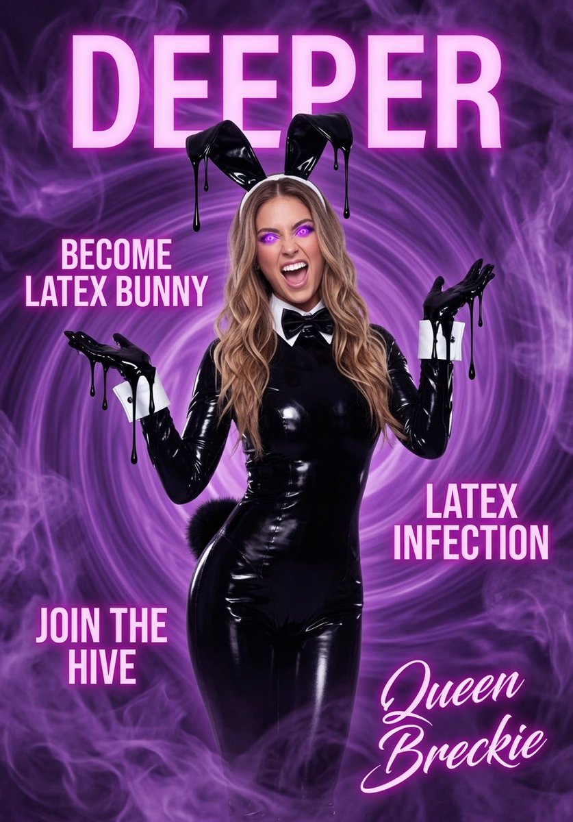 MommyRoxyD's tweet photo. Watch me become @LatexBreckie property, 
I’m her latex bunny and will serve her forever https://t.co/qhpRij9juo
