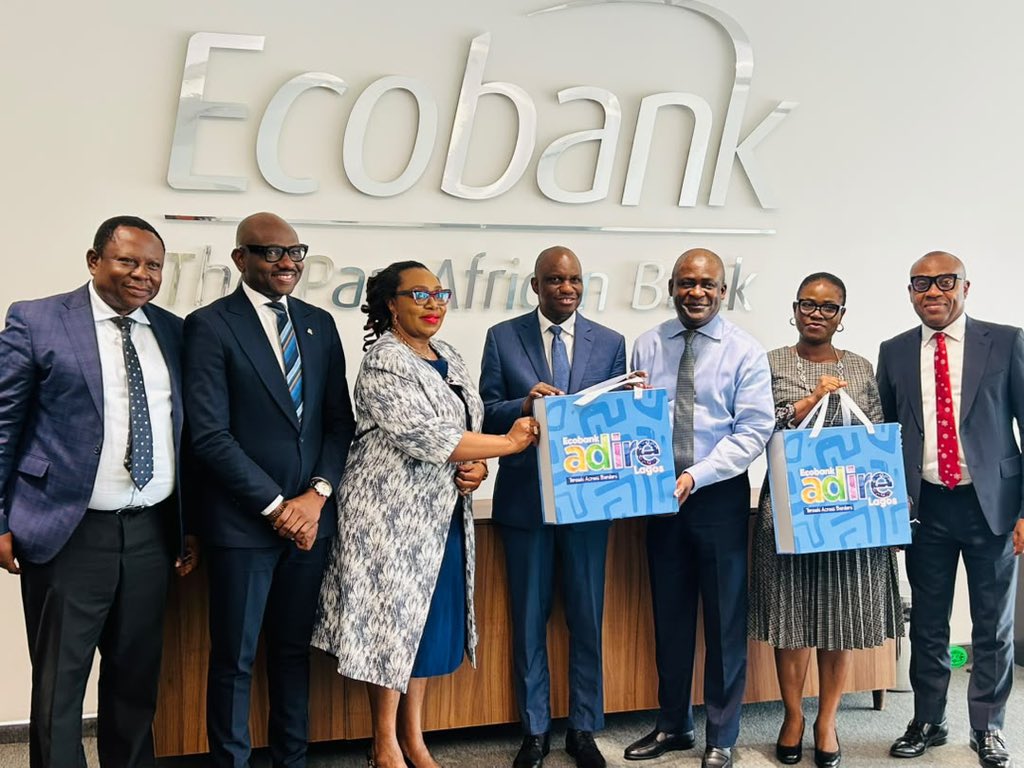 cibnigeria's tweet photo. The President/Chairman of Council of The Chartered Institute of Bankers of Nigeria (CIBN), Dele Alabi, Ph.D., FCIB, @droladelealabi led a delegation on a courtesy visit to Mr. Jubril Mobolaji Lawal, FCIB Managing Director/Chief Executive Officer of Ecobank Nigeria. https://t.co/fLv6PCJj3E