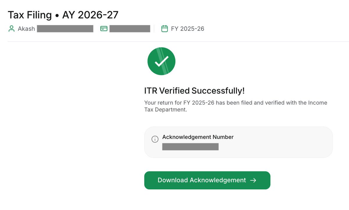 AkashVinchankar's tweet photo. I honestly thought the email from @INDmoneyApp about filing my ITR was just another marketing gimmick.

I couldn't have been more wrong.

I tried it today, and it was one of the smoothest tax filing experiences I've had.

🧵👇 https://t.co/7TSyYOa0za