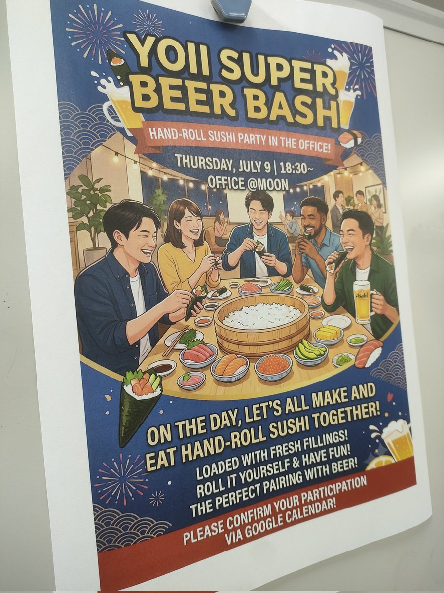 katahaba54's tweet photo. オフィスで
手巻き寿司BEER BASH https://t.co/DSGvU7rGAv