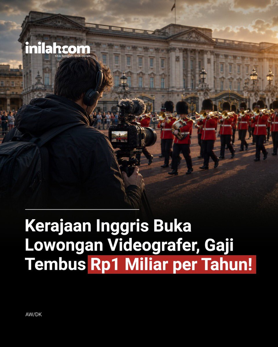 inilahdotcom's tweet photo. Istana Buckingham membuka lowongan kerja untuk posisi videografer dengan gaji hingga 52 ribu poundsterling per tahun, atau sekitar Rp1,2 miliar.

Posisi ini berada di bawah The Royal Household dan bertugas mendokumentasikan berbagai agenda resmi Raja Charles III dan Ratu Camilla, sekaligus memproduksi konten foto dan video untuk kanal digital keluarga kerajaan.

Langkah ini menjadi bagian dari upaya Kerajaan Inggris memperkuat kehadiran di media sosial dan menjangkau audiens global melalui konten digital yang lebih relevan.

Selain gaji yang kompetitif, kandidat terpilih juga akan mendapatkan berbagai fasilitas, seperti 25 hari cuti tahunan, makan siang gratis, dan kontribusi dana pensiun dari pemberi kerja.

Tak hanya mencari videografer, Buckingham Palace juga membuka sejumlah posisi lain, termasuk Screening Manager, Head of Finance, dan Sous Chef.

-

Selengkapnya kunjungi website dengan klik link di bio atau download aplikasi di AppStore dan Google Play Store.

#inilahNews #Buckingham #Inilahcom #TitikTengah #titikcerah