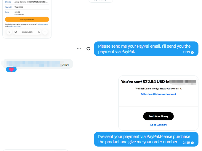 Lin7kqgz's tweet photo. Wondering how our testing works? 🤍
We send the PayPal payment first, then you place the order on Amazon.
Here are a few recent payment confirmations from our testers. 😊
Thanks to everyone who's joined us—we appreciate your trust!#FreeProduct#AdultWellness https://t.co/zADrWmsERP