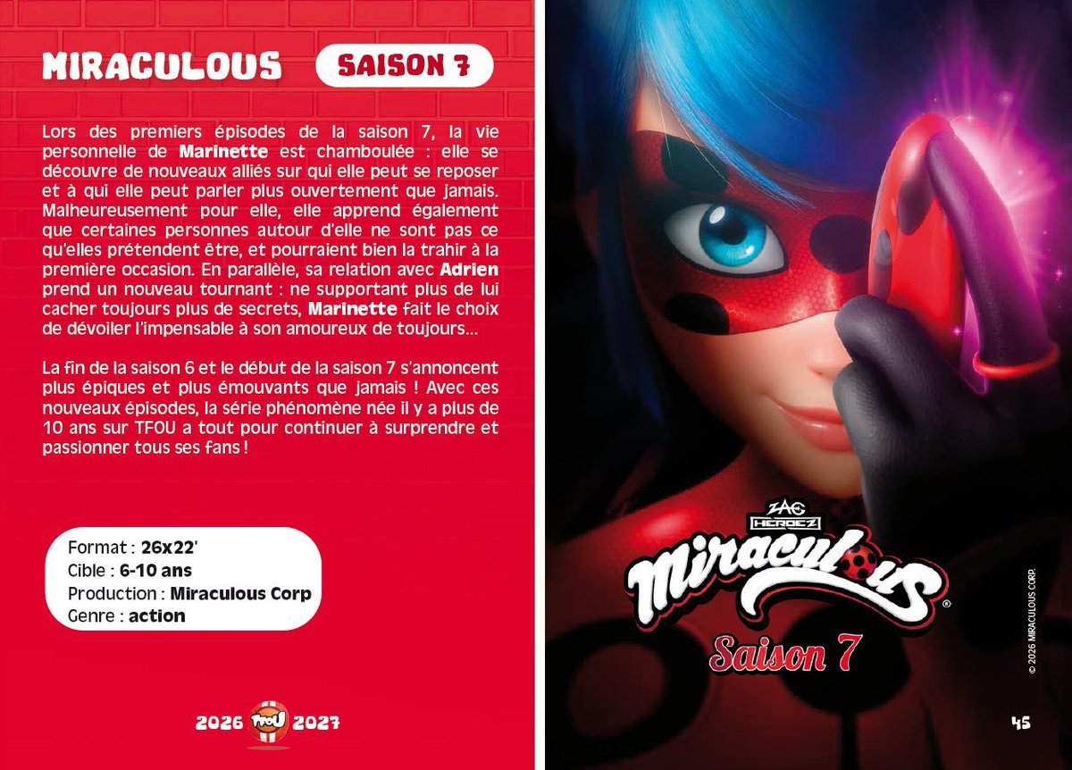 MiraclousSpace's tweet photo. 🚨OFFICIAL SYNOPSIS FOR SEASON 7 

In the first episodes of Season 7, Marinette’s personal life is shaken: she discovers new allies she can rely on and talk to more openly than ever before. Unfortunately for her, she also learns that some people around her are
1/2 https://t.co/71jE2YYHVX