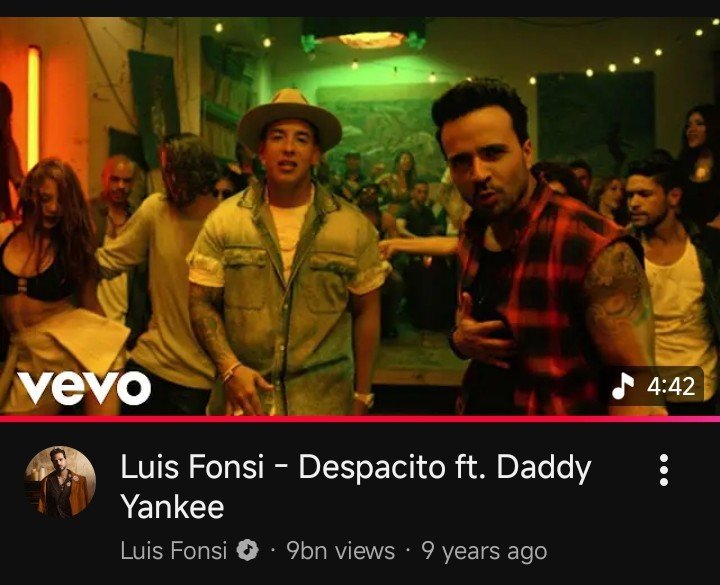 Olise100's tweet photo. 9 years / 9 billion streams 🤯🤯🤯

@grok how much was made from this video on YouTube https://t.co/zJ6VC2Bnyv