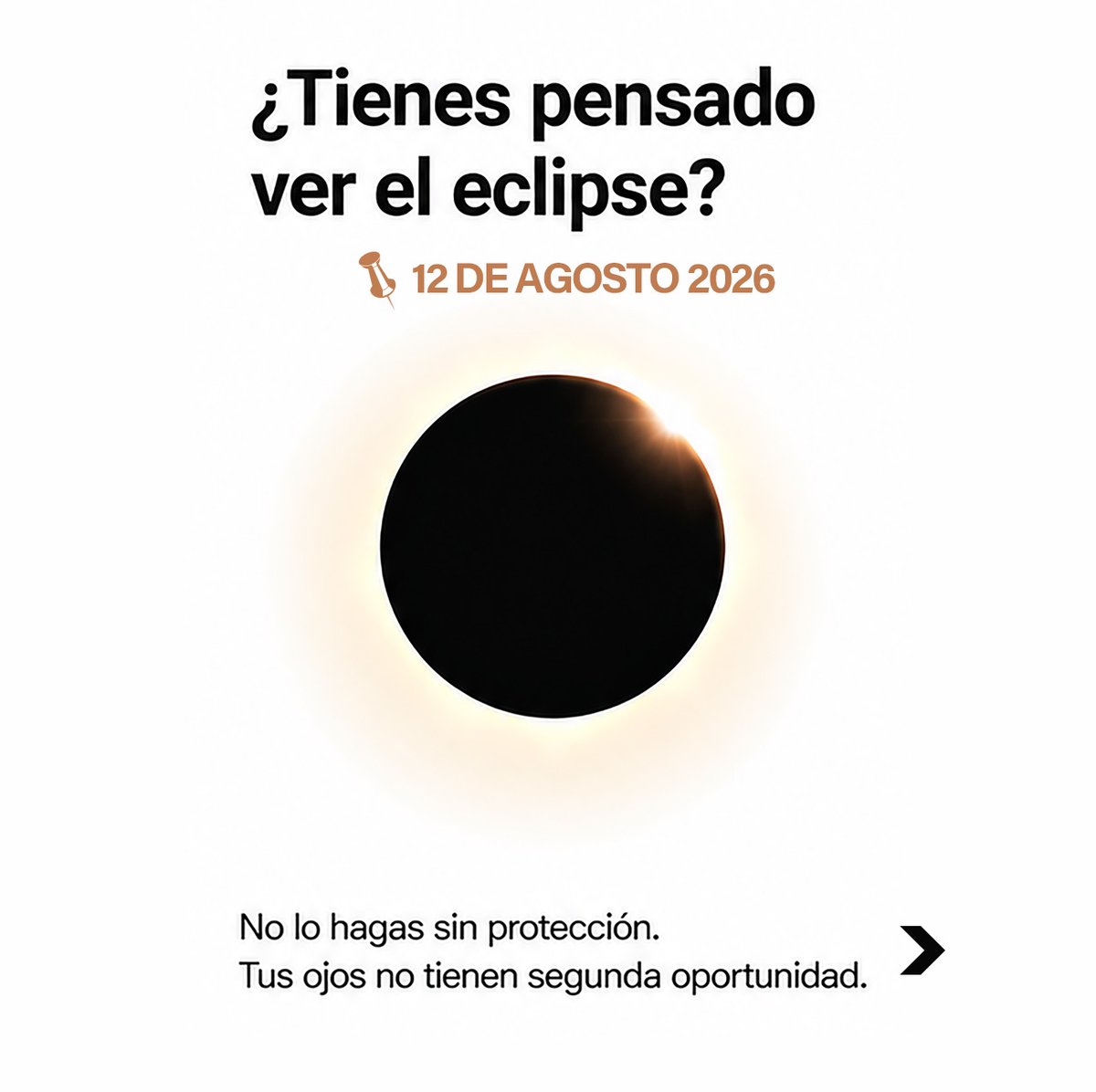 ComerciosZonaG's tweet photo. 🌔 ¿Tienes pensado ver el eclipse?
📌 12 de agosto
❌ No lo hagas sin protección
👁️ Tus ojos no tienen segunda oportunidad
✅ Compra tus gafas en una óptica. 
😍 Consulta el listado de ópticas de #Gamonal en el plano interactivo https://t.co/3718WYCLl4
#ComproenGamonal #Burgos https://t.co/vzSEUaSCWq