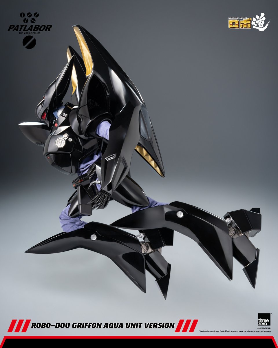 threezeroHK's tweet photo. 【Pre-order the ROBO-DOU Griffon Aqua Unit Version NOW!】

The ROBO-DOU Griffon Aqua Unit Version is now available for pre-order at threezero Store, threezero Tmall, and selected distribution partners worldwide!

Where the initially released standard Griffon was equipped with a Flight Unit backpack, this ROBO-DOU Griffon Aqua Unit Version is equipped with newly sculpted Aqua Unit backpack. Also, the figure features beautiful gross finish just like the standard Griffon, but this time the circular details on each part of the body are painted in metallic colors.

SRP: 159.90 USD / 1,140 RMB / 1,250 HKD / 5,120 TWD/ 25,490 JPY

©HEADGEAR

※ This item is available worldwide, excluding Cuba, Iran, “North Korea”, DPRK, Syria, Crimea, Sevastopol, Russia, Venezuela, Belarus, Donetsk, Luhansk, Ukraine, Zaporizhzhia, and Kherson.
※ In development. Final product may vary from promotional images.

https://t.co/hXTp7aoRXi

#threezero #MobilePolicePatlabor #TypeJ9Griffon #ROBODOU #actionfigures