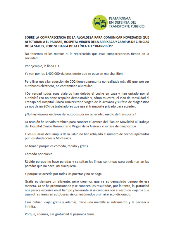 transportepubrm's tweet photo. Adelantamos nuestra opinión sobre la comparecencia de la Señora Alcaldesa Rebeca Pérez.
Pero referido a la línea gratuita https://t.co/GTKhCB3Y6Q