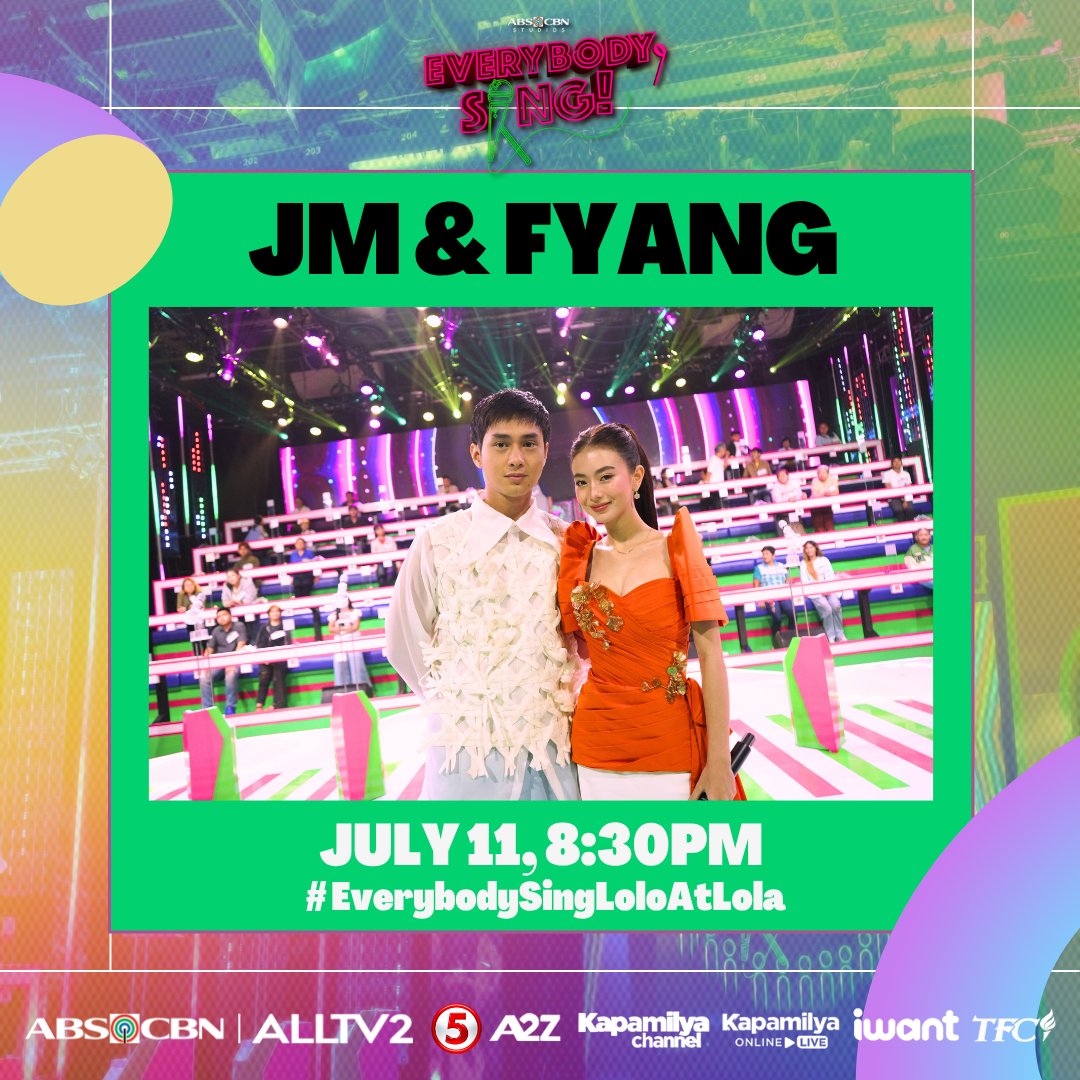everybodysingph's tweet photo. Excited na ang EVERYBODY makabonding sa kantahan sina JM at Fyang!

#EverybodySingLoloAtLola
🗓️ Saturday &amp; Sunday | 8:30pm
📺ALLTV2, TV5, A2Z, Kapamilya Channel, Kapamilya Online Live, iWant, and TFC https://t.co/96OGbbD7Wv