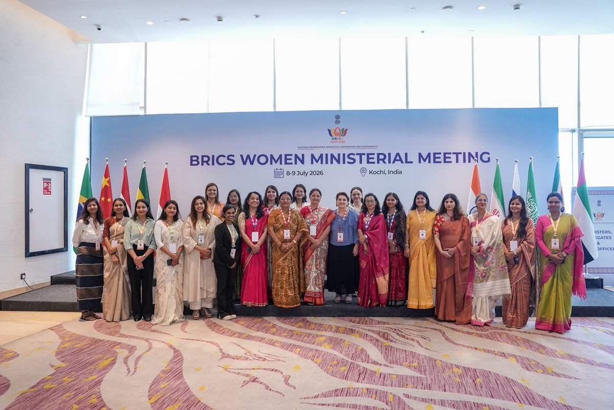Annapurna4BJP's tweet photo. On the concluding day of the BRICS Women Ministerial Meeting in Kochi, reiterated India's commitment to women-led development and highlighted the remarkable achievements in women empowerment under the leadership of Hon'ble Prime Minister Shri @narendramodi Ji.

#BRICSIndia2026 | @BricsIndia2026