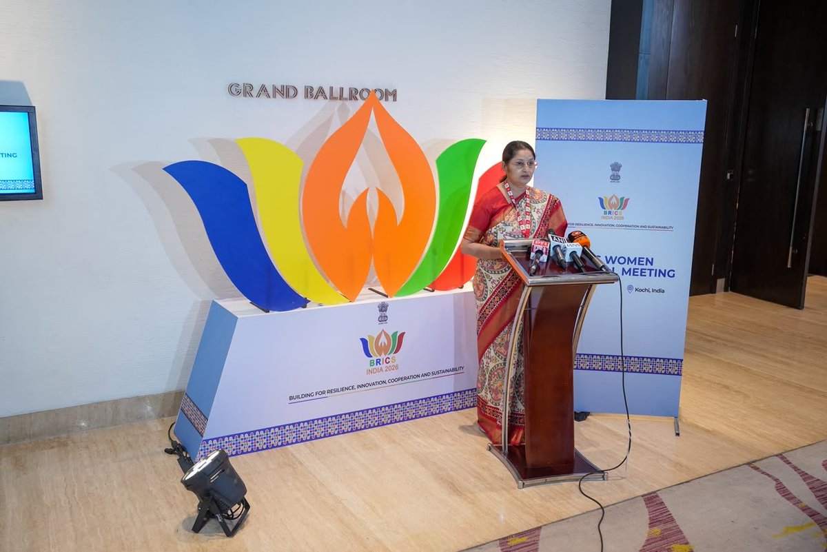 Annapurna4BJP's tweet photo. On the concluding day of the BRICS Women Ministerial Meeting in Kochi, reiterated India's commitment to women-led development and highlighted the remarkable achievements in women empowerment under the leadership of Hon'ble Prime Minister Shri @narendramodi Ji.

#BRICSIndia2026 | @BricsIndia2026