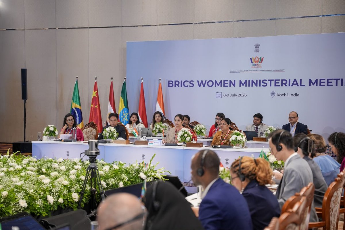 Annapurna4BJP's tweet photo. On the concluding day of the BRICS Women Ministerial Meeting in Kochi, reiterated India's commitment to women-led development and highlighted the remarkable achievements in women empowerment under the leadership of Hon'ble Prime Minister Shri @narendramodi Ji.

#BRICSIndia2026 | @BricsIndia2026