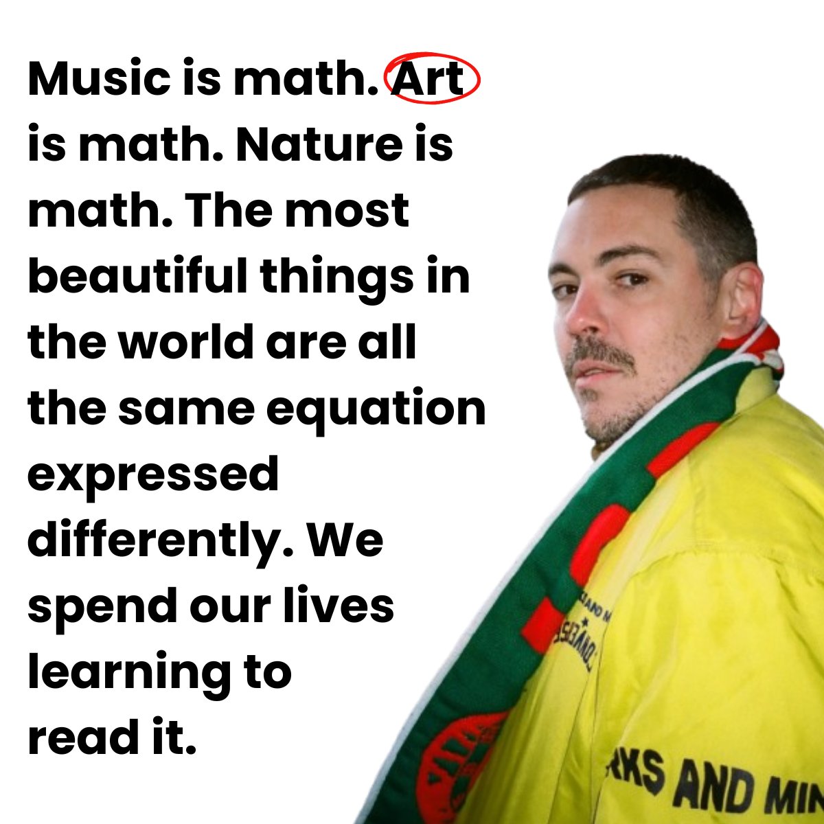 santemusic's tweet photo. Music is math you can feel.
Art is math you can see.
Nature is math you can witness.

Maybe mathematics isn't just about numbers, it's the language behind everything beautiful. https://t.co/M6pHqzQ4Lw