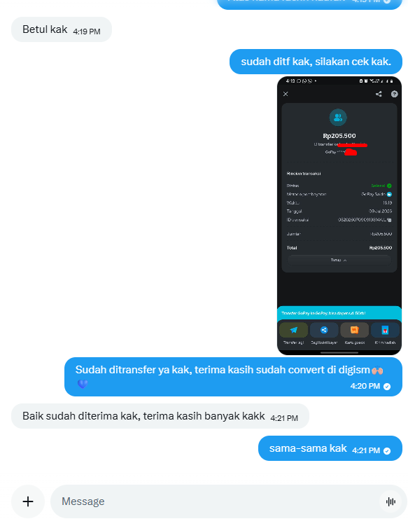 digi_stuffs's tweet photo. convert pulsa xl ke gopay sukses 💙 #cvpulsadigism #zonauangㅤ https://t.co/kHE8wpRdFu