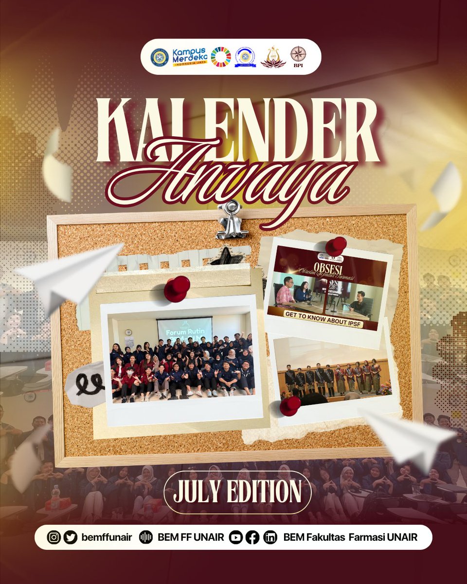 bemffunair's tweet photo. [ KALENDER ANVAYA : JULI ]

HALO WARGA FFUA! 👋🏻👋🏻

Penasaran ga sih ada kegiatan apa aja yang bakal terlaksana di bulan Juli ini?! Yukk, simak postingan ini dan catat tanggalnya yaa 🥳

Jangan sampai kalian ketinggalan informasi 🤩‼️

#BEMFFUNAIR
#KABINETANVAYA
#KALENDERANVAYA https://t.co/WYI45tekjX