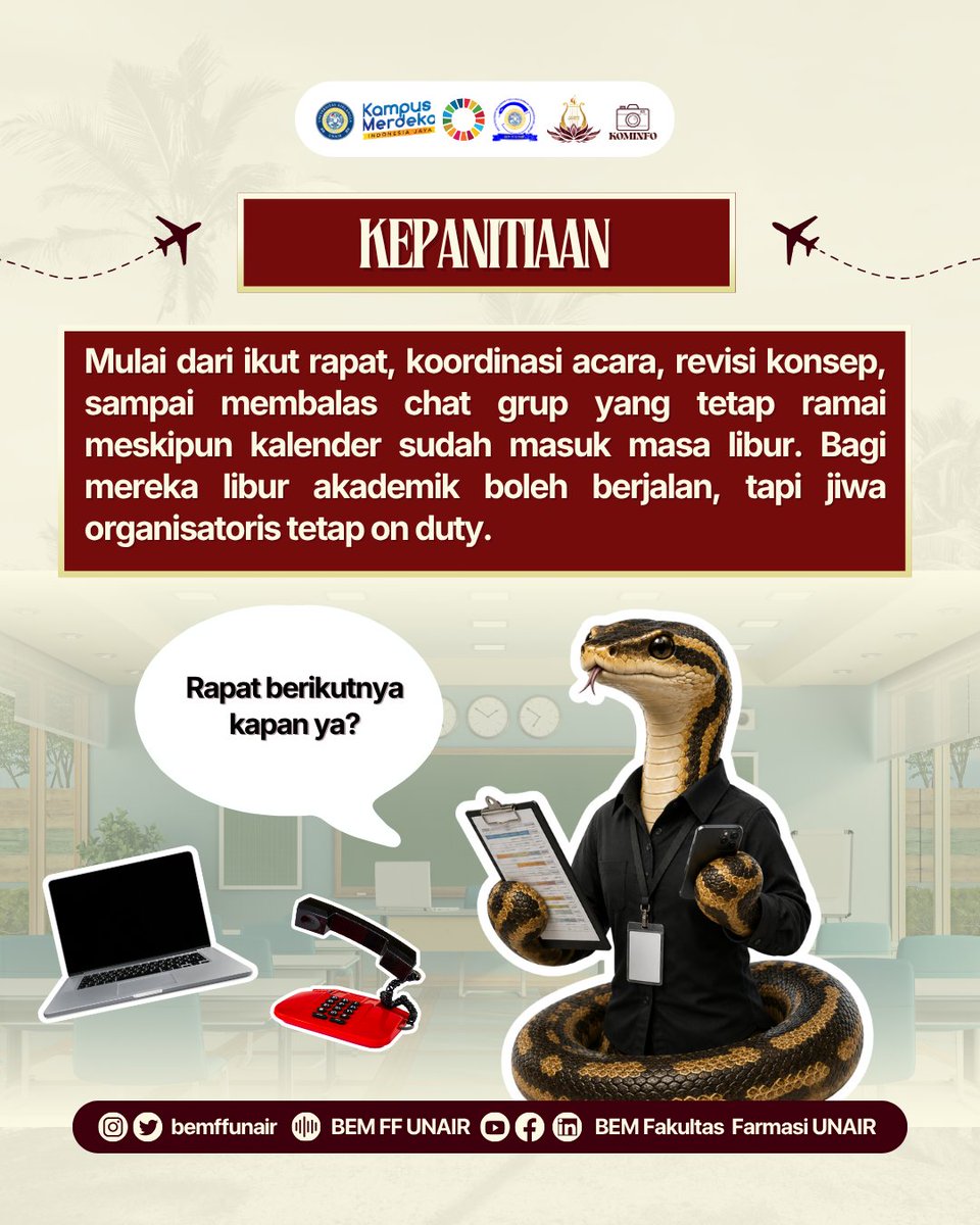 bemffunair's tweet photo. Mau sesibuk apa pun liburanmu, jangan lupa tetap kasih waktu buat diri sendiri buat recharge. Karena tenaga kesehatan yang baik juga butuh istirahat. 💚 

Departemen Komunikasi dan Informasi 
Bidang Komunikasi  

#BehindTheFeeds #BEMFFUNAIR #KABINETANVAYA https://t.co/ly18yisQEK