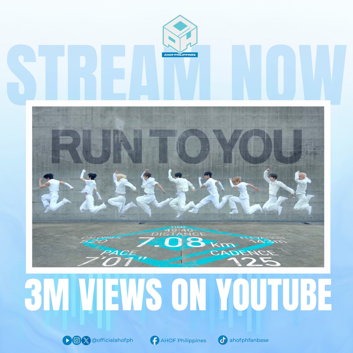OfficialAHOFPH's tweet photo. AHOF’s “RUN TO YOU” MV HAS OFFICIALLY HIT 3 MILLION VIEWS ON YOUTUBE! 🏃

FOHAs, we’ve officially reached 3M views on YouTube! Thank you for every stream, every share, and every effort spent supporting AHOF. 🥹

This achievement is the result of all our efforts together, but we’re not stopping here. Let’s continue streaming, sharing the MV, and introducing “RUN TO YOU” to more people.

Fighting, FOHAs! ✨
