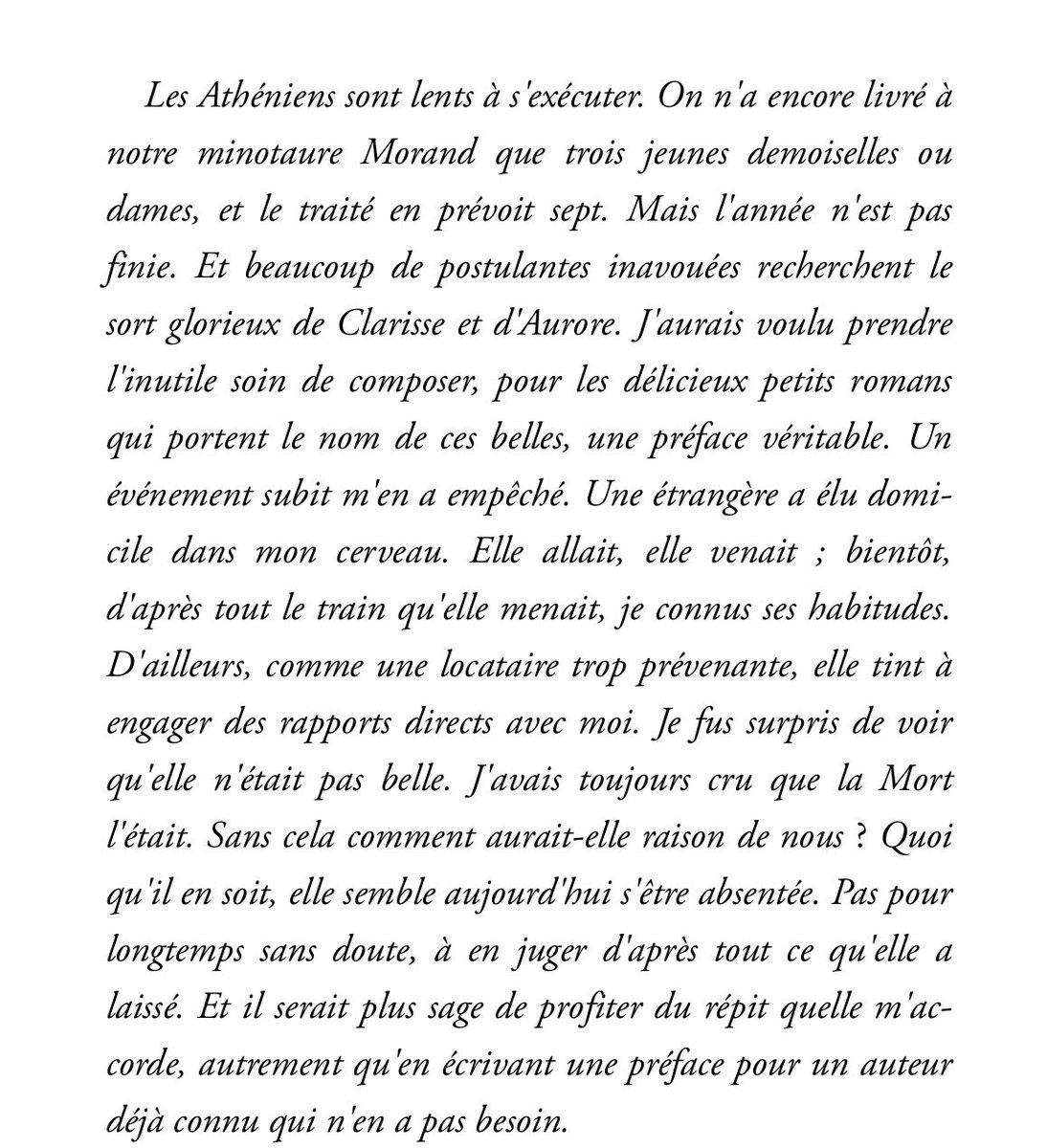 oublieusepost's tweet photo. Il ne faut pas oublier que c’est Marcel Proust qui a préfacé le premier recueil de nouvelles de Morand, Tendres stocks : 

« Les Athéniens sont lents à s'exécuter. On n'a encore livré à notre minotaure Morand que trois jeunes demoiselles ou dames, et le traité en prévoit sept. » https://t.co/NWriaAmaYl