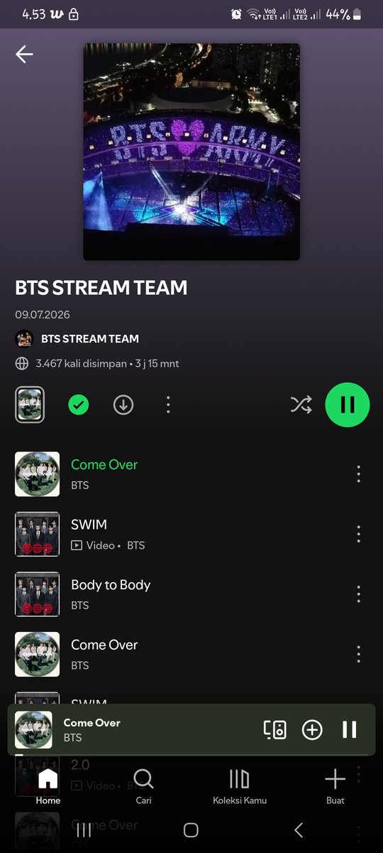 Sugamybee's tweet photo. @apobangpobase ARMY DAILY STREAMING
#BTS #BTS_ARIRANG #BTS_SWIM https://t.co/1dvf12Holo