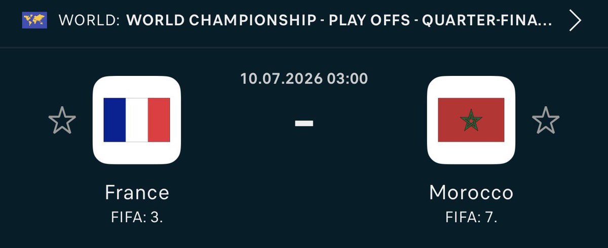 tikoxbt's tweet photo. $100 for the first correct exact score prediction 
France 🇫🇷 vs Morocco 🇲🇦

Reply with your pick 👀👇 https://t.co/9on6DcPAzg