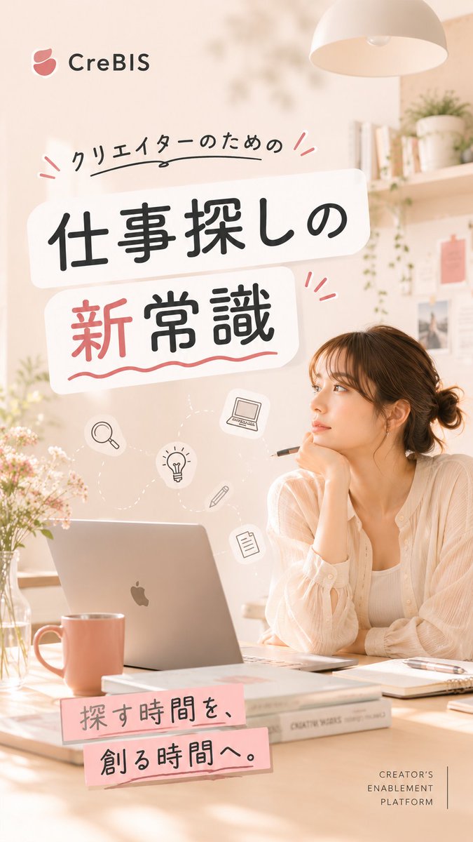 cre_bis's tweet photo. SNSだけが仕事探しじゃない。

公募、コンペ、プロポーザル、業務委託。

知らないだけでチャンスはたくさんあります✨

探す時間を減らして、
創る時間を増やそう。
#CreBIS #クリエイター #フリーランス #公募 #コンペ https://t.co/F0doJLy2w6