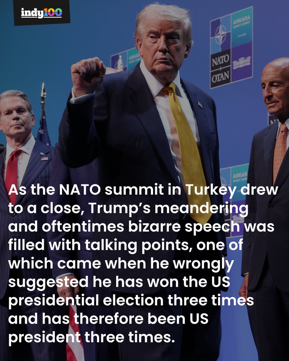 indy100's tweet photo. Trump believes he's been president three times 🤔

Donald Trump elicited exhaustion after he (once again) wrongly claimed he won the 2020 US presidential election, making him president "three times".

#DonaldTrump #USPresident #Trump #USPolitics #USNews

 https://t.co/vXAzAH6W5W https://t.co/dg0io3HFzw