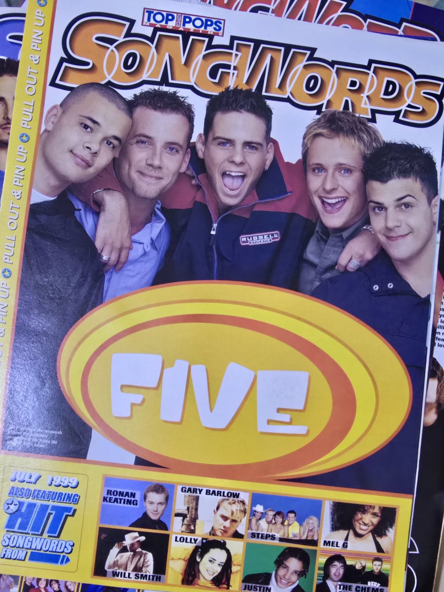 pauloMDtweets's tweet photo. #TopOfThePops SONGWORDS
JULY 1999 features the songs of:

- When you say nothing at all @ronanofficial 
- Stronger @GaryBarlow 
- Viva La Radio @lolly_AnnaK
- If Ya Gettin' Down @itsfiveofficial
- Its All About You #Justin
- Love's Got a Hold On My Heart @officialsteps
- Wild Wild West @WillSmith2Real 
- Let Forever Be #TheChemicalBrothers feat @NoelGallagher
- Word Up @OfficalMelB