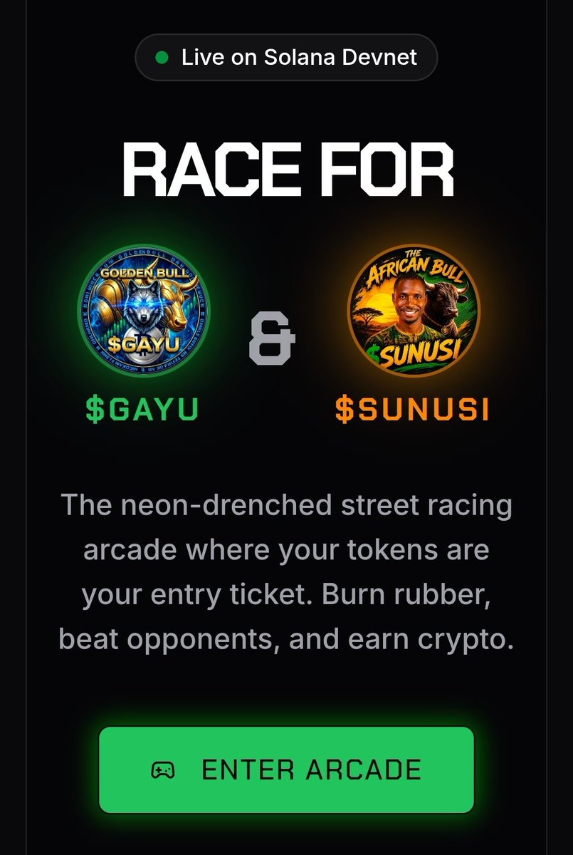 Abba_kakaa's tweet photo. It's a simple PvP game, where  only token holders na $SUNUSI da $GAYU are going to participate and get rewarded. 

Akwai options guda biyu.

1. Shine user my decide to play the game with only his GAYU or SUNUSI holders, top 3 or 10 are going with the pool of X amount of the token allocated.

2.  Battle race, where a user enter a battle race both holders are going to participate here and we are going to have a two pool. Top 3 or 10 also take home with the rewards.

Zai iya zama every 24hrs or weekly tournaments. 

NB: your token is not going to be deducted,  it's a simple gamification process to rewards holders. 

I tested it on Solana devnet and it's working just few touches.

If you guys are ready am gonna drop it later tonight idan na samu goyon baya from the GAYU and SUNUSI team suka bada rewards pool din.
