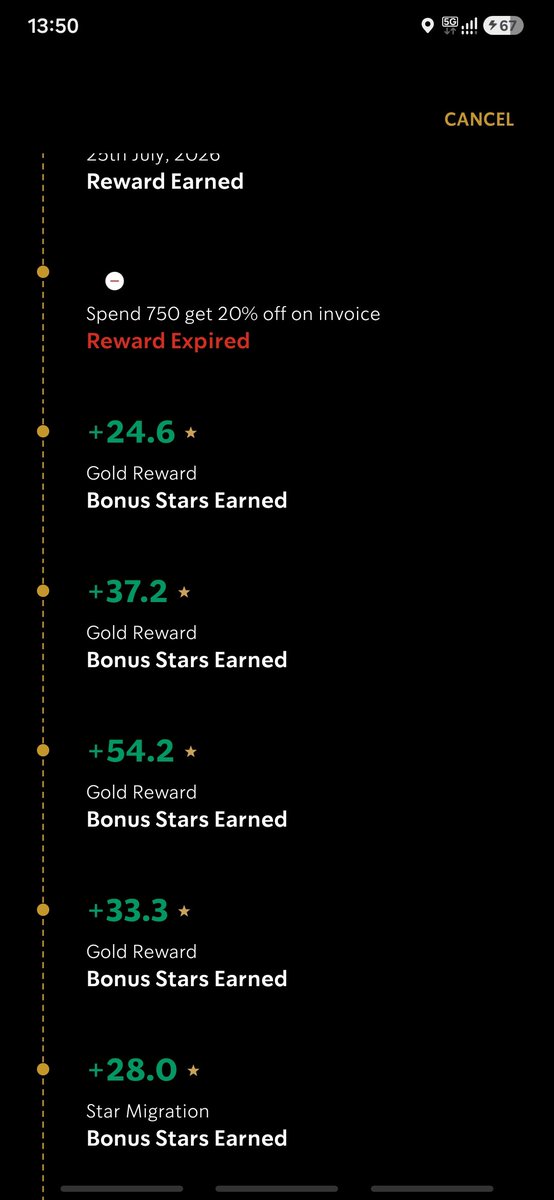 Nishant_vr46's tweet photo. @StarbucksIndia @Starbucks PFA proofs. I got a whatsapp msg with promotion. I made a purchase of said amount. Now the team is denying to get me the stars promised. This is 2nd instance in a row. The whatsapp msg doesn't state any TnC. Also, the date mentioned was 30th June. https://t.co/yCl4yYUdsv