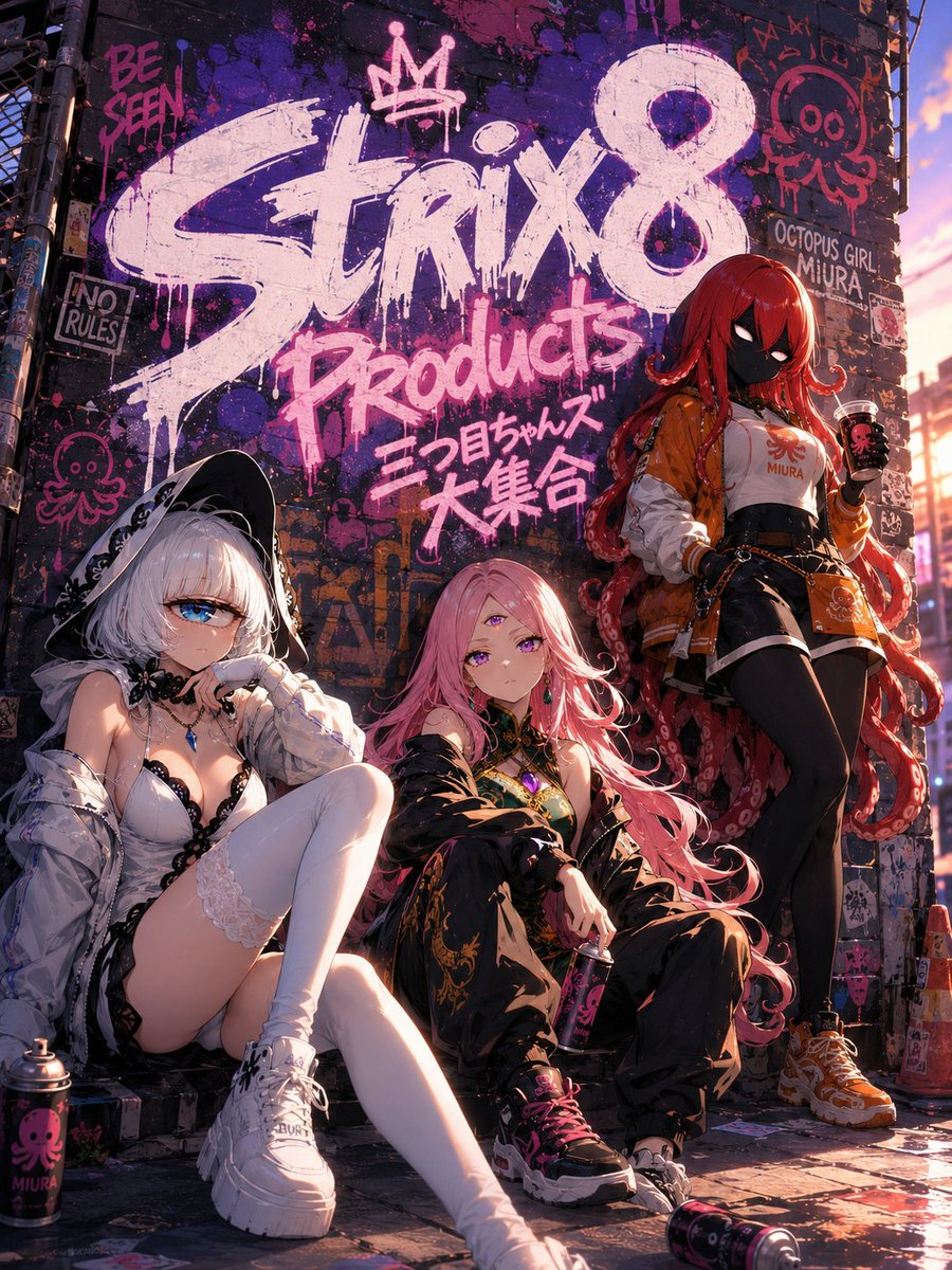 strix8_'s tweet photo. 杏翼さん✨【新・グラフティーアート🎨】プロンプトお借りしました😆
カッコイイよーーー✨👁️🐙 https://t.co/GhQUs06kiX